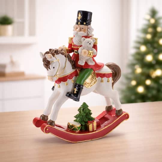 Melrose 9.25" Nutcracker on Rocking Horse Figurine